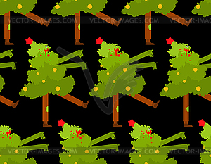 Christmas tree Zombie pattern seamless. Xmas and Ne - royalty-free vector image
