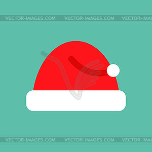 Санта шляпа мультяшный. Рождество и новогодняя иллюстрация - иллюстрация в векторе