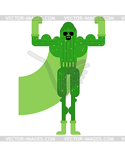 Cucumber superhero. Super Vegetable in mask and - vector clip art