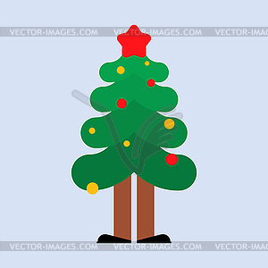 Weihnachtsbaum Mit Beinen Weihnachten Und Neujahr Royalty Free Vektor Clipart