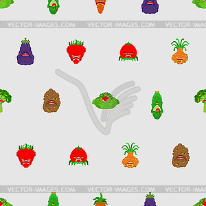 Vegetables monster pattern seamless. Vegetable GMO - stock vector clipart