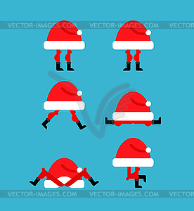 Santa Hat set. Christmas red cap. Xmas and New - royalty-free vector image