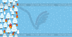 Trendy Christmas design background. Xmas winter car - royalty-free vector clipart