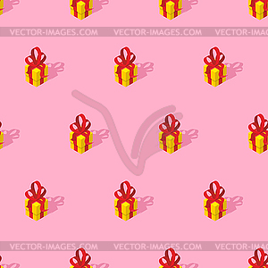 Trendy Christmas pattern seamless. Gift Box pastel - vector clipart