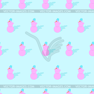 Trendy Christmas Snowman pattern seamless. Winter - vector image