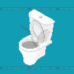 Toilet bowl pixel art. WC 8 bit. Pixelate - vector image