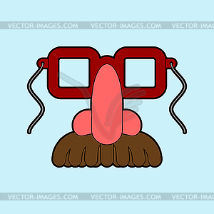 Glasses nose and mustache. April Fools Day Mask. - royalty-free vector image