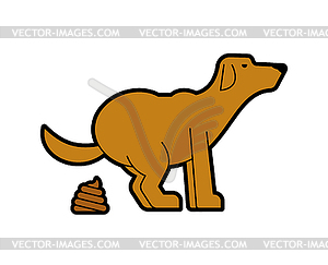 Dog poop . Pet shit - vector clip art