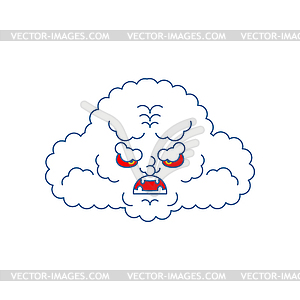 Cloud angry. Cloud man evil emotions - vector image