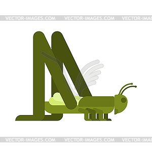 Grasshopper . green locust Insect - vector clipart