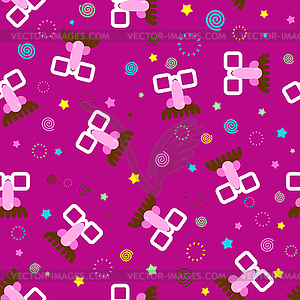 April Fools Day pattern seamless. Glasses nose and - royalty-free vector image