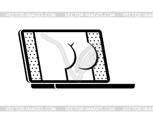 Porn Video Pc - Porn video on pc. XXX Content for adults. Ass - vector EPS clipart
