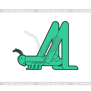 Grasshopper . green locust Insect - vector clipart