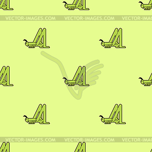 Grasshopper pattern seamless. green locust - vector image