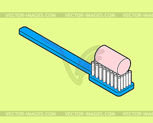 Toothbrush Isometric . toothbrush head illustrati - vector image
