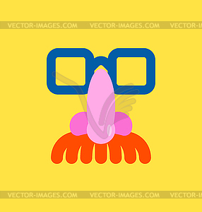 Glasses nose and mustache. April Fools Day Mask. - vector image