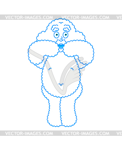 Cloud scared OMG emotion. Cloud man Oh my God emoji - vector image