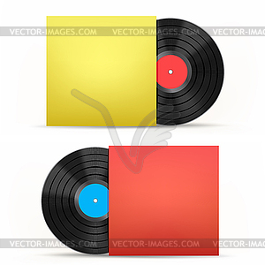 Vinyl disc and cover - vector clip art