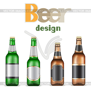 Beer bottles - vector clip art