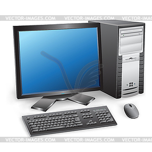 Modern computer - vector clipart