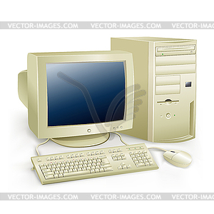 Retro computer - vector image