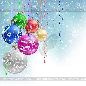 Christmas bauble blue background - vector clipart