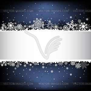 Dark blue snow mesh background with textarea - vector clipart