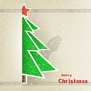Christmas tree card - vector image