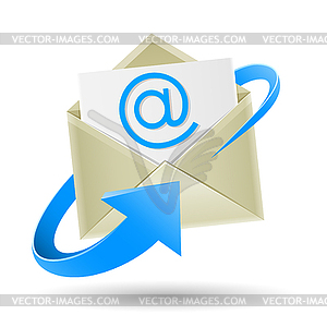 Email wrapped arrow - vector clipart