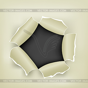 Hole in paper - vector image