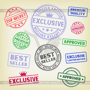 Stamp on paper background - vector image