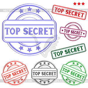 Top secret stamp - vector image