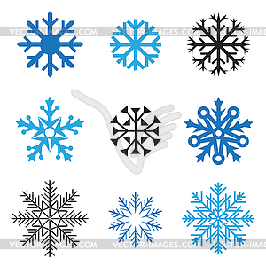 Different snowflakes - vector image