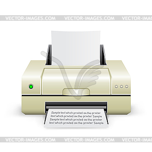 White printer icon - vector image