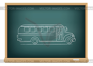 Board school bus side view - vector image