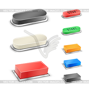 3D mega buttons - royalty-free vector clipart