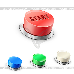 3D mega round buttons - vector image