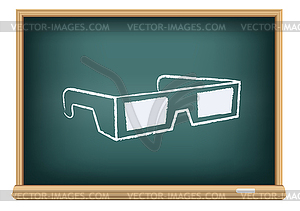 Board cinema 3D glasses - vector image