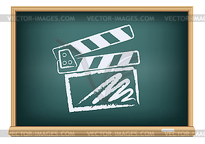 Board cinema clapper board - vector image