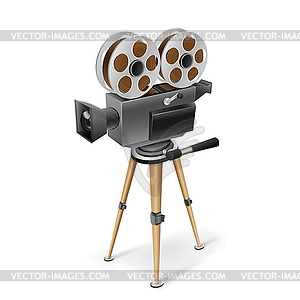 Retro cinema camera - vector clipart