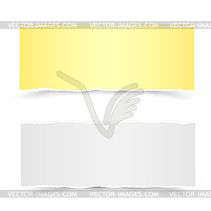 Yellow and white pieces of paper - vector image