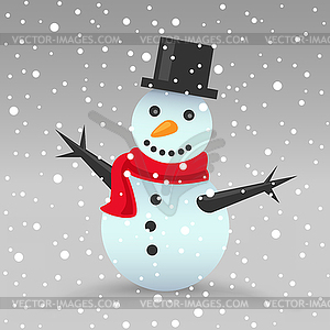 Christmas snowman - stock vector clipart