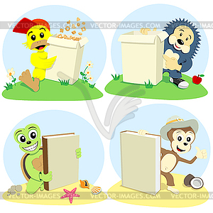 Cartoon animals represent - vector clipart