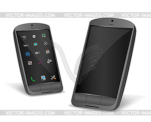 Black smartphone - vector clipart