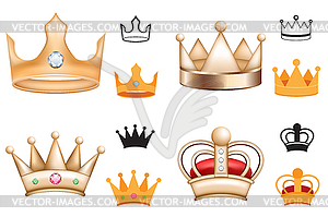 Set of crown - vector clipart