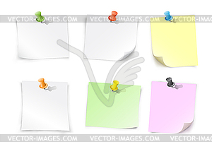 Paper and pushpin - vector image