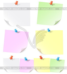 Announcements on pieces of paper - vector image