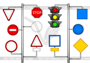 Формы для дорожных знаков - векторное изображение клипарта