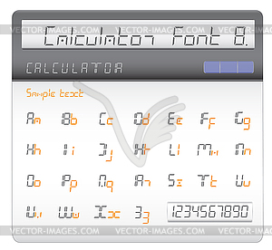 Calculator font - stock vector clipart