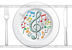 Our food are music - vector clip art